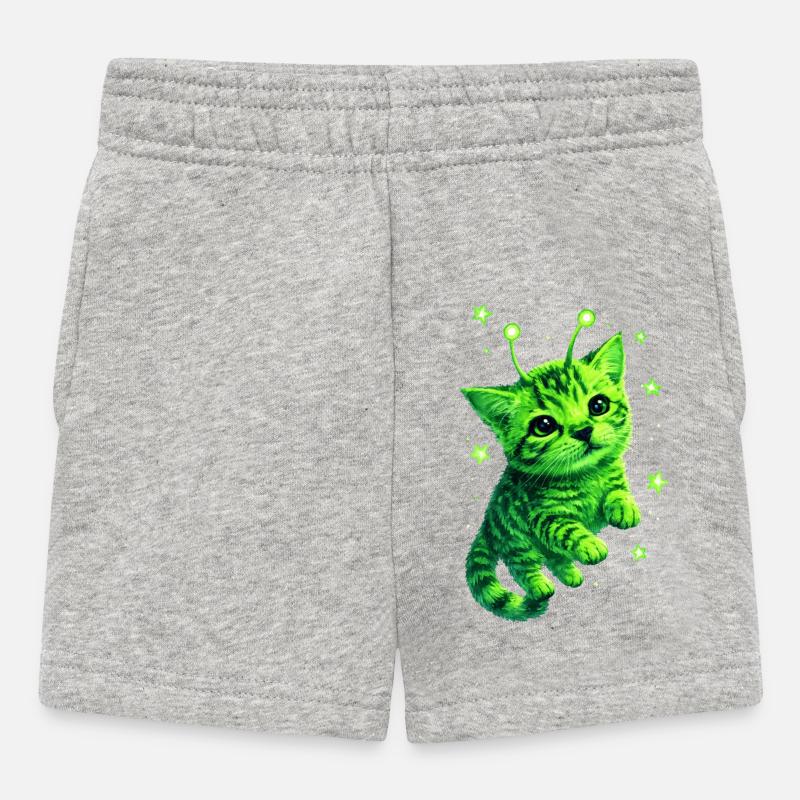 Alien Cat - Short Bébé - gris chiné