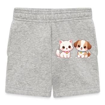 Dog Cat Comic - Baby Shorts - heather grey - Front