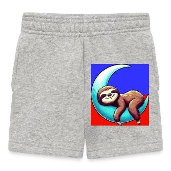 Faultier schläft auf dem Mond - Baby Shorts - Grau meliert - Vorne