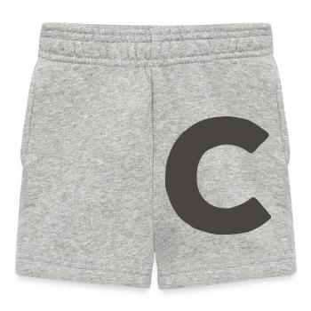 Typographie monogramme en grades lettre C minimale - Short Bébé - gris chiné - Devant