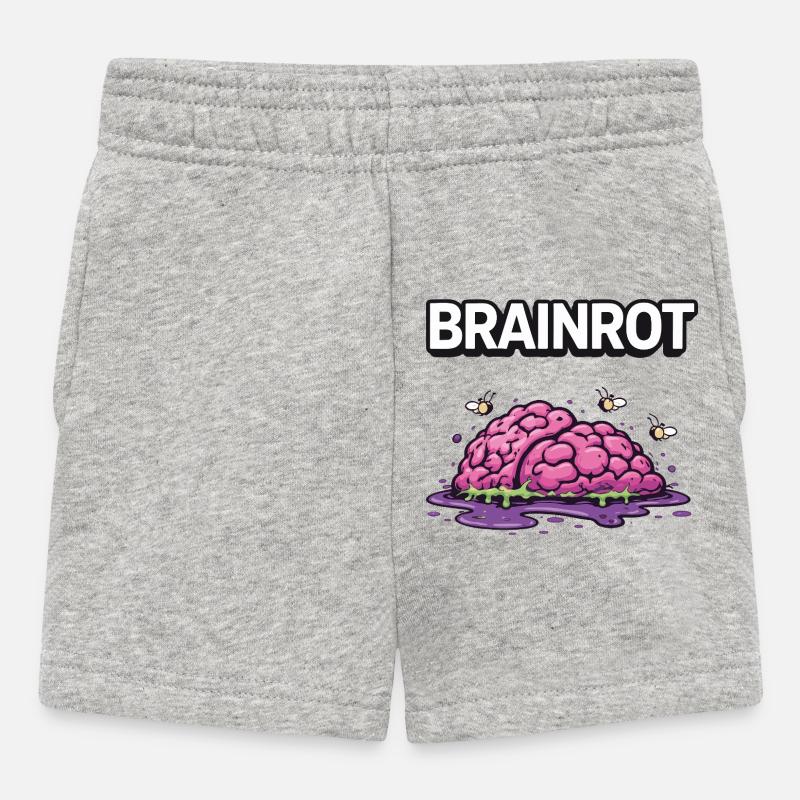Brainrot Zombie Brain - Baby Shorts - heather grey
