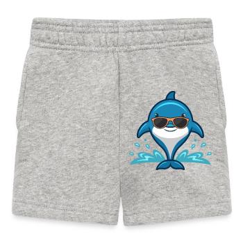 Dauphin chic sur les vagues - Short Bébé - gris chiné - Devant
