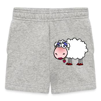 Kuschelschaf mit Herzanhänger - Baby Shorts - Grau meliert - Vorne
