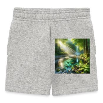 Sunshine in a forest stream - Baby Shorts - heather grey - Front