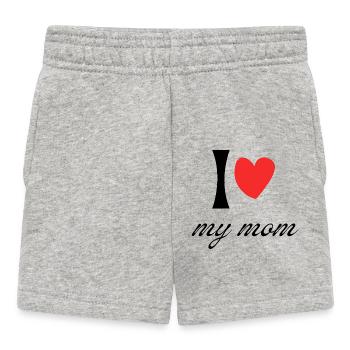 I Love My Mom - Mother's Day & Anniversa Gift - Baby Shorts - heather grey - Front