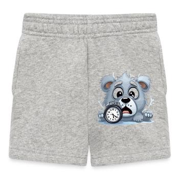 Kuschelhund mit Wecker - Baby Shorts - Grau meliert - Vorne