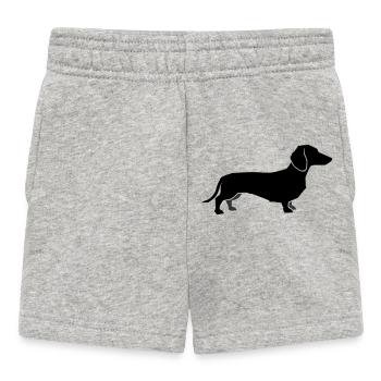 Dackel Hund Silhouette - Baby Shorts - Grau meliert - Vorne