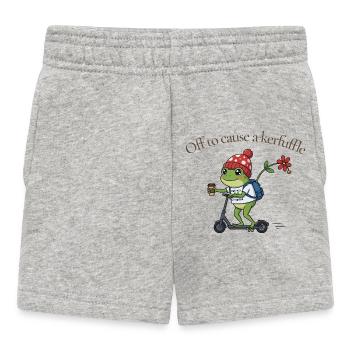 Grenouille sur le scooter : Agitation - Short Bébé - gris chiné - Devant