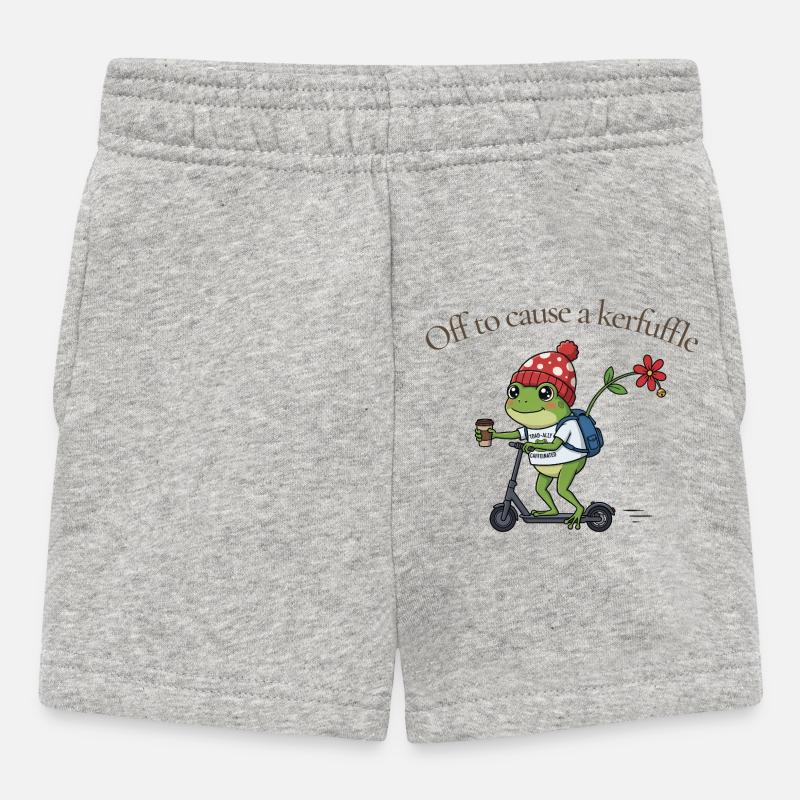 Frosch auf Roller: Kerfuffle - Baby Shorts - Grau meliert