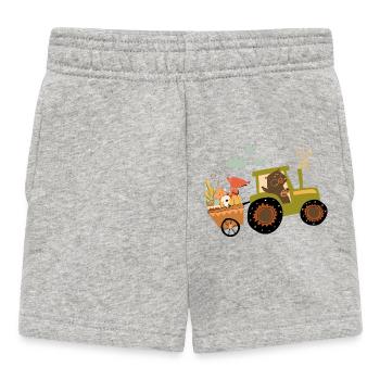 Train d’aventure en tracteur animal - Short Bébé - gris chiné - Devant
