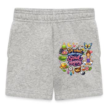 Mach, was deine Seele glücklich macht - Baby Shorts - Grau meliert - Vorne