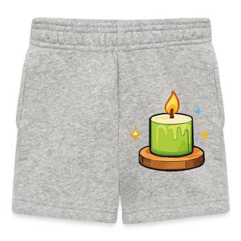 Bougie verte - Short Bébé - gris chiné - Devant