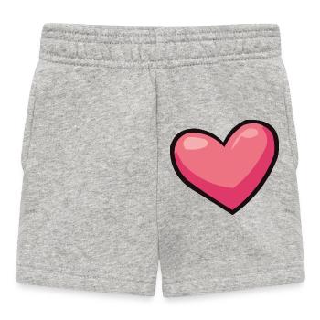 Rosa Herz-Illusion - Baby Shorts - Grau meliert - Vorne