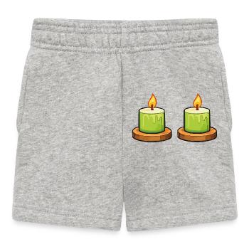 Candles Icon - Baby Shorts - heather grey - Front