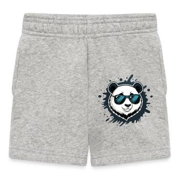 Panda Blue Graffiti Glasses - Baby Shorts - heather grey - Front