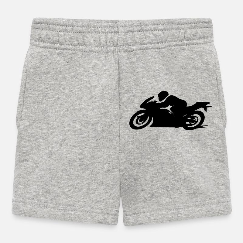 motorcycle - Baby Shorts - heather grey