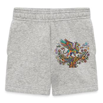 Phoenix Nature Music Tuning Guitar Pattern Motif - Baby Shorts - heather grey - Front