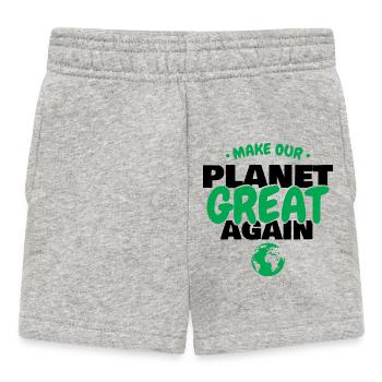 Make Our Planet Great Again Eco Earth Day Graphic - Baby Shorts - Grau meliert - Vorne
