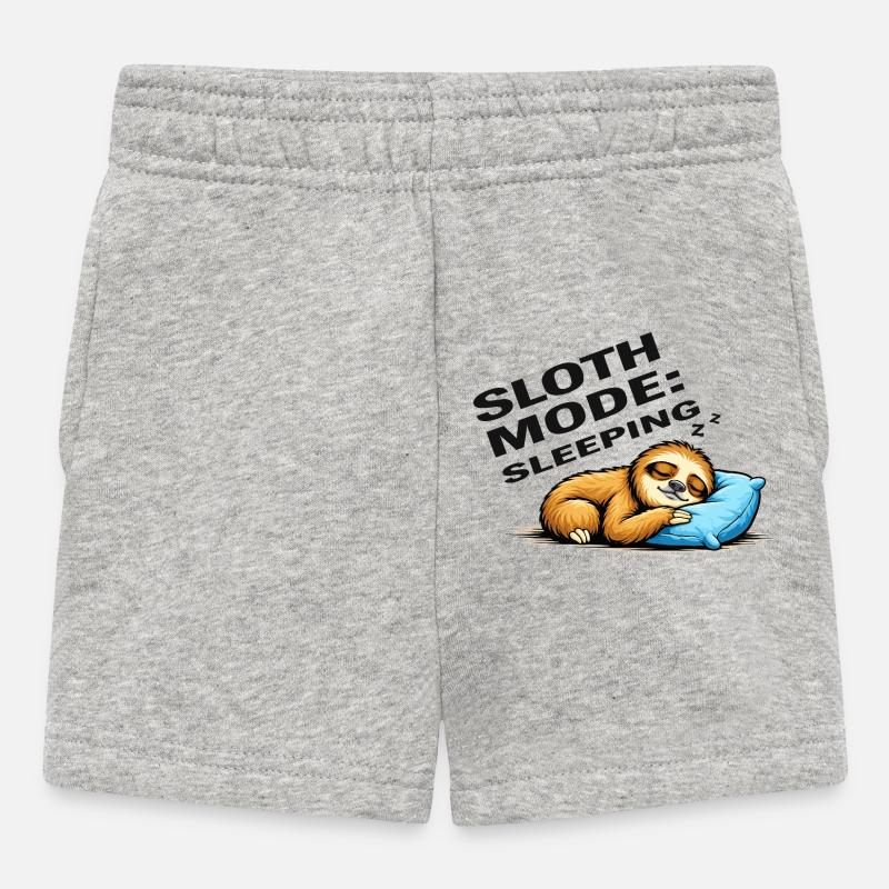 Sloth Mode Sleeping - Baby Shorts - heather grey