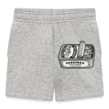 Sardines avec étiquette de tôle vintage au citron - Short Bébé - gris chiné - Devant