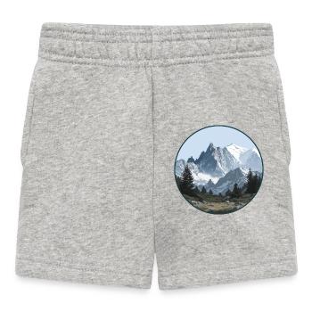 Mont Blanc mountain landscape - Baby Shorts - heather grey - Front