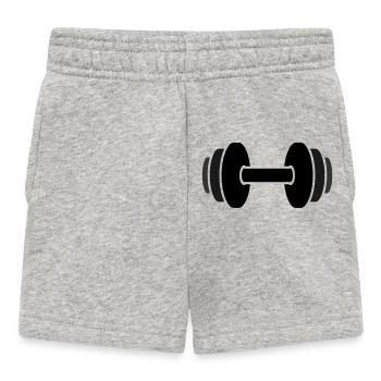 Hantel Gewichte Fitness Gym - Baby Shorts - Grau meliert - Vorne