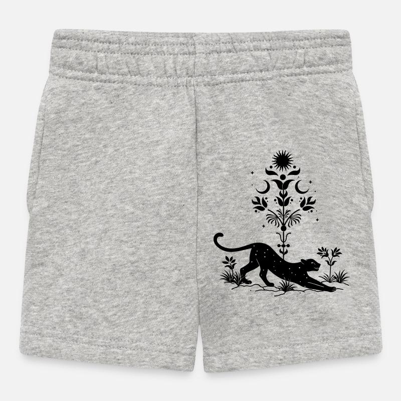 Cosmic Leopard Boho - Baby Shorts - Grau meliert