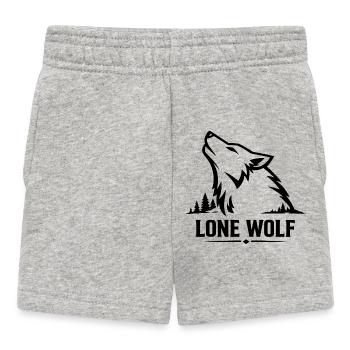 Tête de loup hurlant de loup solitaire - Short Bébé - gris chiné - Devant