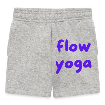 Flow Yoga Handlettering Purpur - Baby Shorts - Grau meliert - Vorne