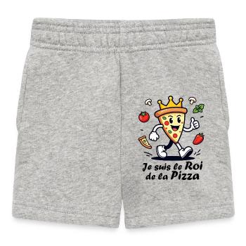 Je suis le roi de la pizza - Short Bébé - gris chiné - Devant