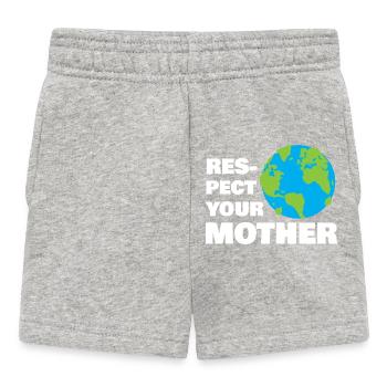 Respect Your Mother Earth Typography Design - Baby Shorts - heather grey - Front