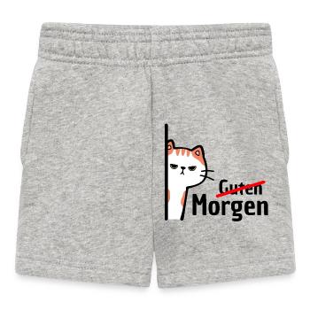 NO GOOD MORNING, MORNING GROUCH! FUNNY SAYING - Baby Shorts - heather grey - Front