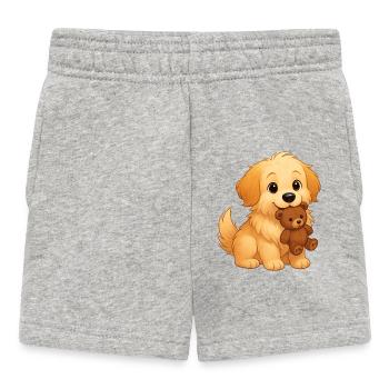 Fluffy Finds Lost Toy - Baby Shorts - heather grey - Front