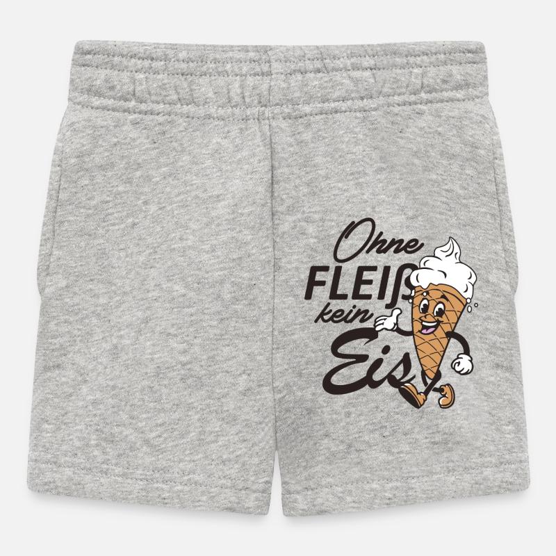 Ohne Fleiß kein Eis - Baby Shorts - Grau meliert