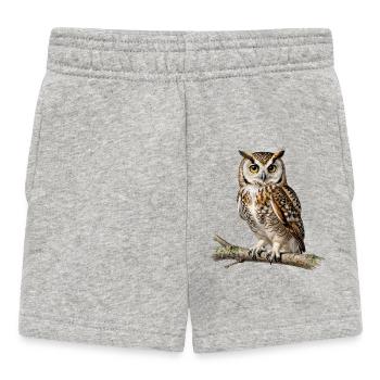 Hibou nocturne sur branche - Short Bébé - gris chiné - Devant