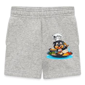 Cooking Dog Chef Cartoon - Baby Shorts - heather grey - Front