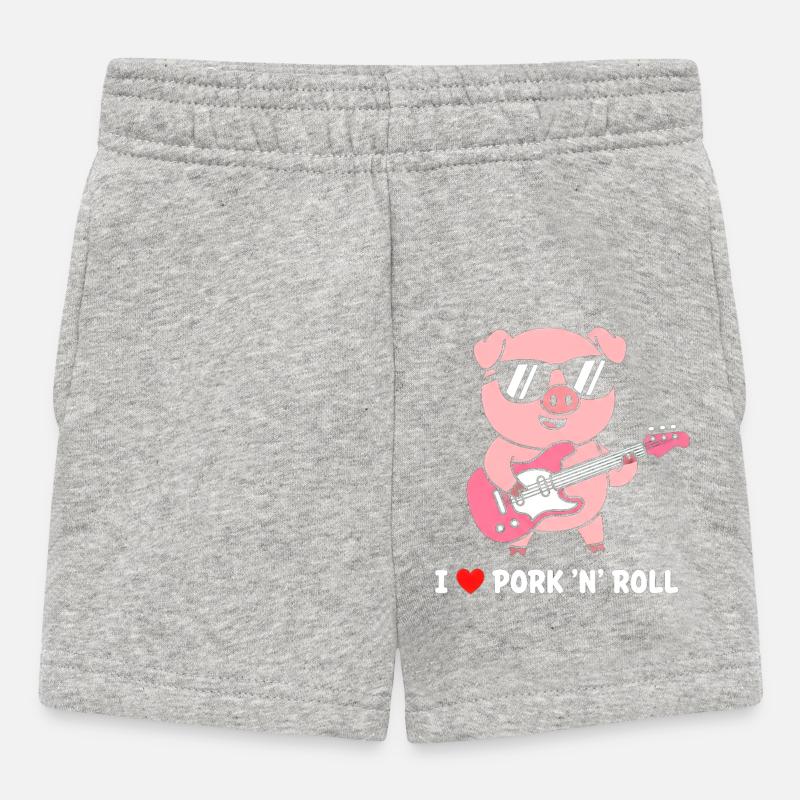 Guitare Pig Rocks - Short Bébé - gris chiné
