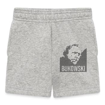 Charles Bukowski Porträtdesign - Baby Shorts - Grau meliert - Vorne