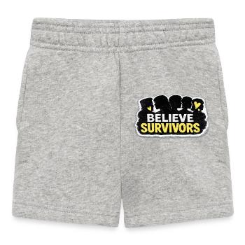 Believe Survivors Feministisches Bewusstseinsaufkleber - Baby Shorts - Grau meliert - Vorne