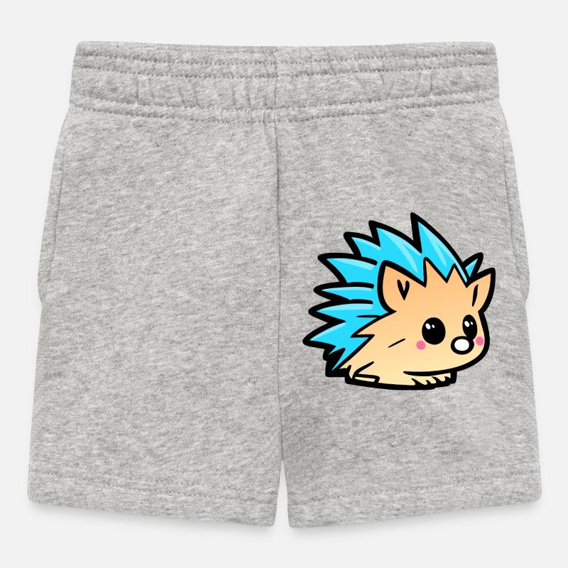 Dessin animé mignon de Kawaii Hedgehog Doodle - Short Bébé - gris chiné