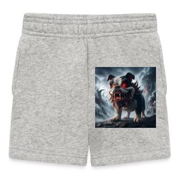 Dämonischer Bulldogge der Ruinen - Baby Shorts - Grau meliert - Vorne