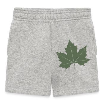 Feuille d’érable verte - Short Bébé - gris chiné - Devant