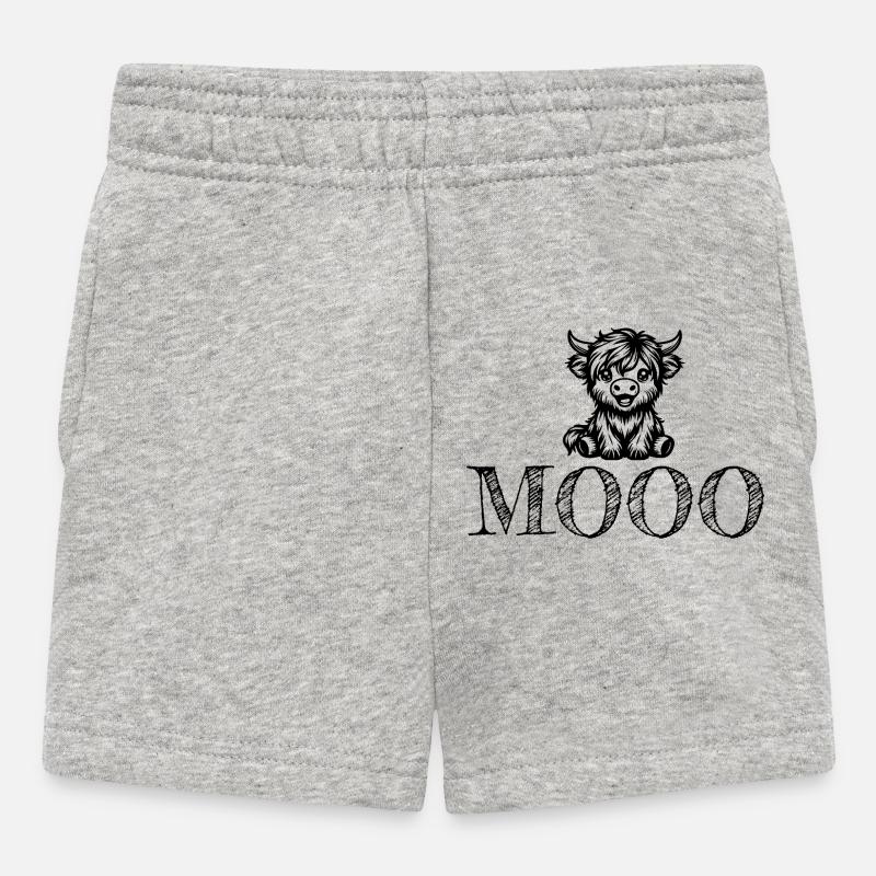 Mignonne vache Mooo - Short Bébé - gris chiné