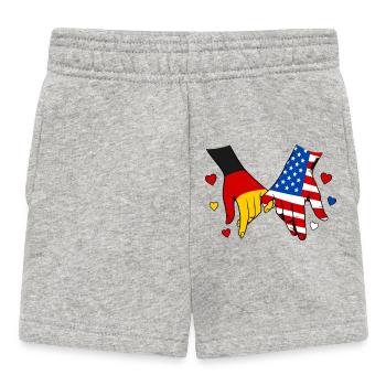 Drapeau allemand des États-Unis se tenant la main - Short Bébé - gris chiné - Devant
