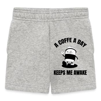 A coffee a day - Baby Shorts - Grau meliert - Vorne