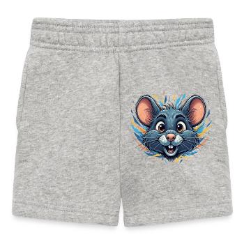 Cheerful rat in a fire of color - Baby Shorts - heather grey - Front
