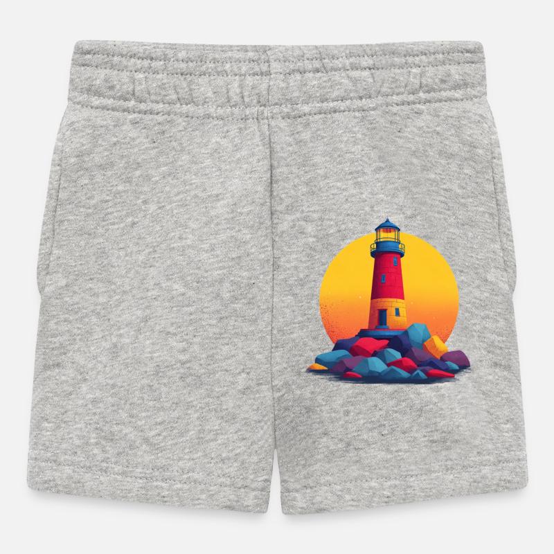 phare - Short Bébé - gris chiné