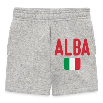 Alba Red Text with Italian Tricolour - Baby Shorts - heather grey - Front