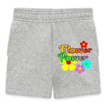 Flower Power  - Baby Shorts - Grau meliert - Vorne