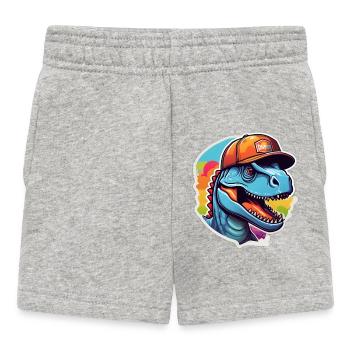 Dinosaurier-Regenbogenkappe - Baby Shorts - Grau meliert - Vorne
